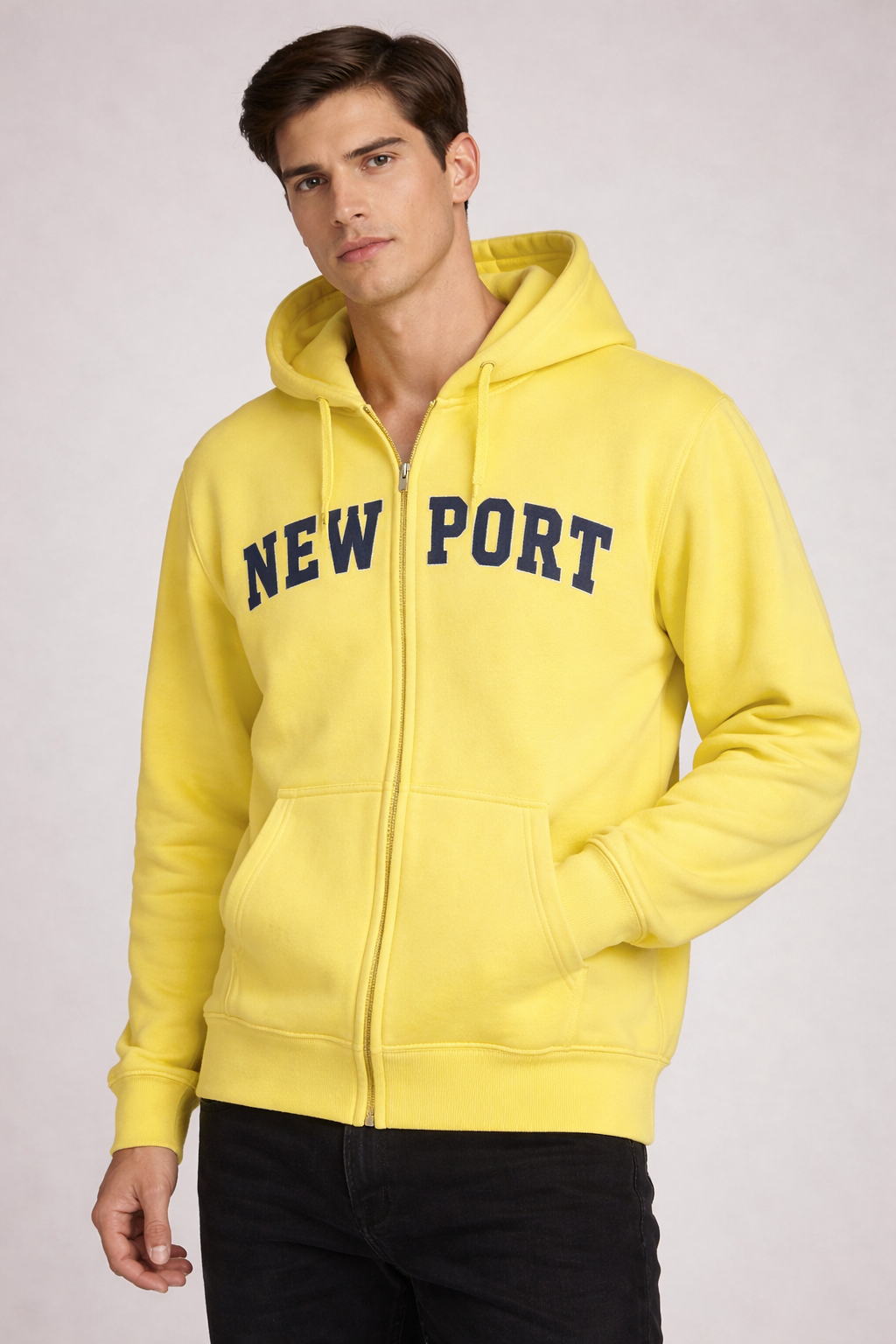 Port New Zip-Up Hoodie – Soft Yellow